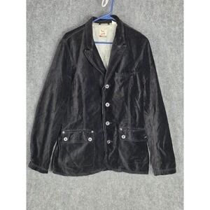 Triple Five‎ Soul Essentials Black Velvet Blazer Jacket Large Mens Womens Party